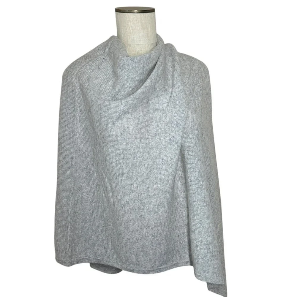 Peter Millar x Netjets Essential Cashmere Poncho Gray Womens Size OS Minimalist